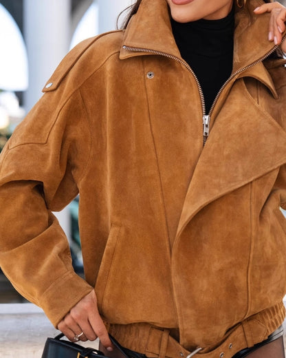 Vintage Suede Drape Jacket